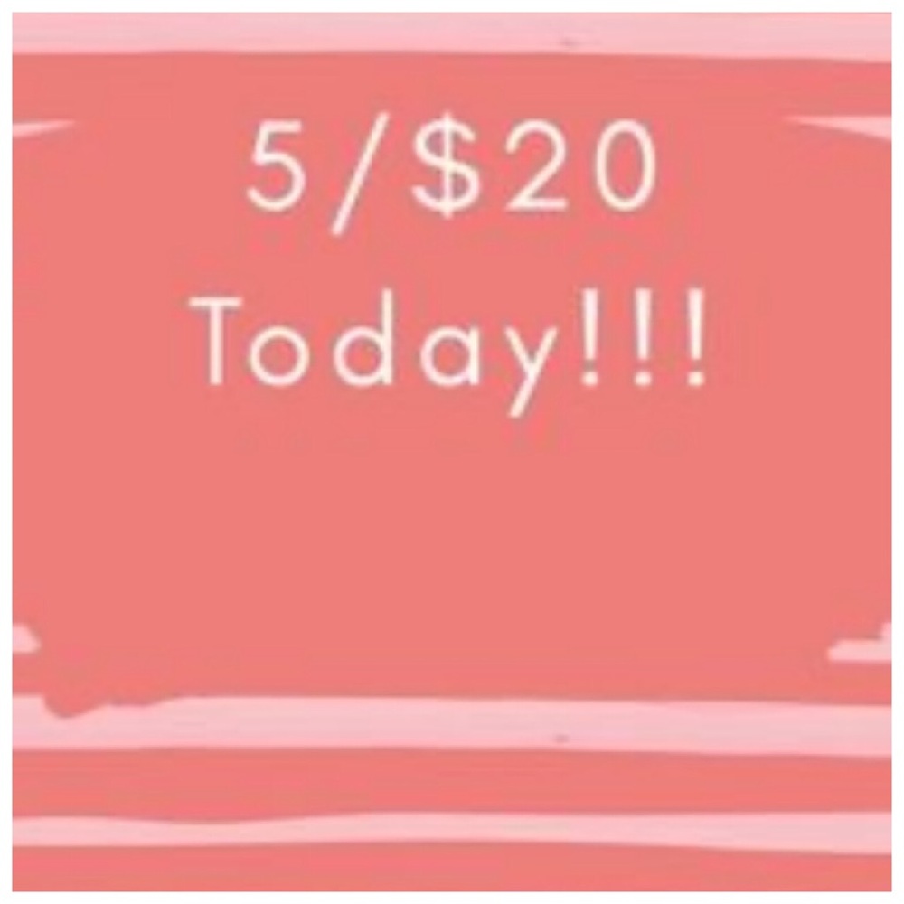 5 for $20 on all items priced $20 or less